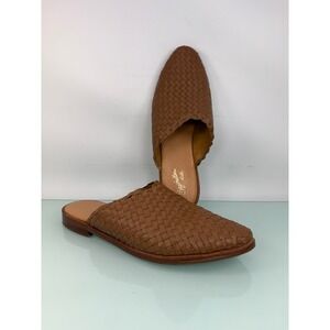 Seychelles Brown Woven Leather Mules Pointed Toe Slip On Flats 7 casual everyday